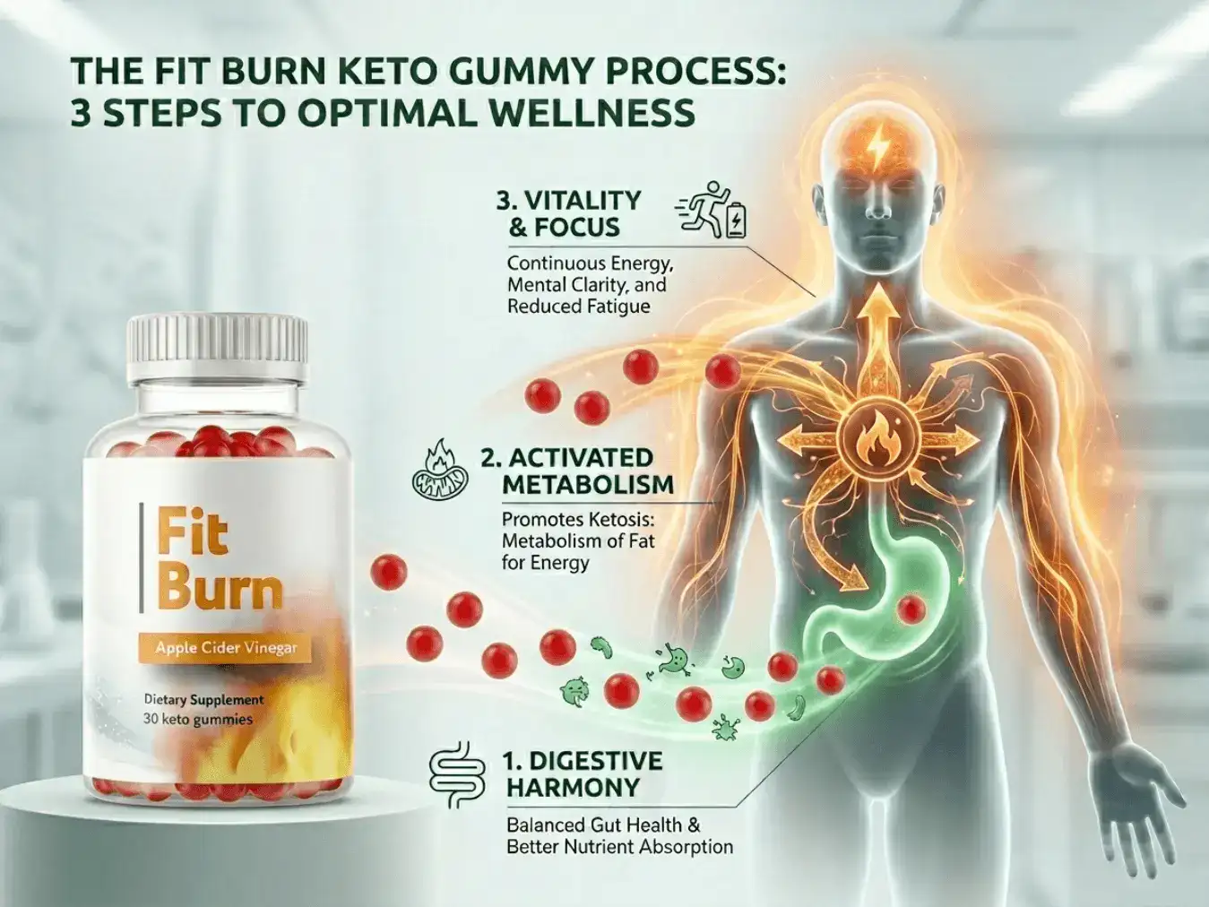 How Fit Burn ACV keto gummies work three step metabolism and fat burning process